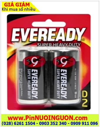 Eveready 1250-BP2; Pin đại D 1.5v Eveready 1250-BP2 R20P _Made in Singapore (Vỉ 2viên)